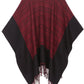Sakkas Avi Women's Reversible Open Front Poncho Cardigan Ruana Cape Shawl W/Fringe