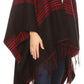 Sakkas Avi Women's Reversible Open Front Poncho Cardigan Ruana Cape Shawl W/Fringe