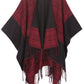 Sakkas Avi Women's Reversible Open Front Poncho Cardigan Ruana Cape Shawl W/Fringe
