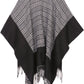 Sakkas Avi Women's Reversible Open Front Poncho Cardigan Ruana Cape Shawl W/Fringe