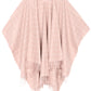 Sakkas Avi Women's Reversible Open Front Poncho Cardigan Ruana Cape Shawl W/Fringe