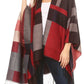 Sakkas Avi Women's Reversible Open Front Poncho Cardigan Ruana Cape Shawl W/Fringe