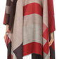 Sakkas Avi Women's Reversible Open Front Poncho Cardigan Ruana Cape Shawl W/Fringe