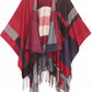 Sakkas Avi Women's Reversible Open Front Poncho Cardigan Ruana Cape Shawl W/Fringe