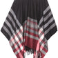 Sakkas Avi Women's Reversible Open Front Poncho Cardigan Ruana Cape Shawl W/Fringe