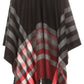 Sakkas Avi Women's Reversible Open Front Poncho Cardigan Ruana Cape Shawl W/Fringe