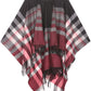 Sakkas Avi Women's Reversible Open Front Poncho Cardigan Ruana Cape Shawl W/Fringe