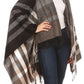 Sakkas Avi Women's Reversible Open Front Poncho Cardigan Ruana Cape Shawl W/Fringe