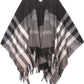 Sakkas Avi Women's Reversible Open Front Poncho Cardigan Ruana Cape Shawl W/Fringe