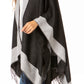 Sakkas Avi Women's Reversible Open Front Poncho Cardigan Ruana Cape Shawl W/Fringe