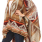 Sakkas Lupe Womens Reversible Poncho Wrap Cape Shawl Sweater Coat Cardigan Pattern