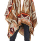 Sakkas Lupe Womens Reversible Poncho Wrap Cape Shawl Sweater Coat Cardigan Pattern