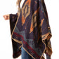 Sakkas Lupe Womens Reversible Poncho Wrap Cape Shawl Sweater Coat Cardigan Pattern