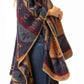 Sakkas Lupe Womens Reversible Poncho Wrap Cape Shawl Sweater Coat Cardigan Pattern