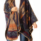 Sakkas Lupe Womens Reversible Poncho Wrap Cape Shawl Sweater Coat Cardigan Pattern