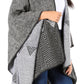 Sakkas Lupe Womens Reversible Poncho Wrap Cape Shawl Sweater Coat Cardigan Pattern