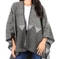 Sakkas Lupe Womens Reversible Poncho Wrap Cape Shawl Sweater Coat Cardigan Pattern