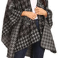 Sakkas Lupe Womens Reversible Poncho Wrap Cape Shawl Sweater Coat Cardigan Pattern