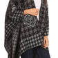 Sakkas Lupe Womens Reversible Poncho Wrap Cape Shawl Sweater Coat Cardigan Pattern