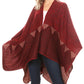 Sakkas Lupe Womens Reversible Poncho Wrap Cape Shawl Sweater Coat Cardigan Pattern