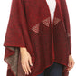 Sakkas Lupe Womens Reversible Poncho Wrap Cape Shawl Sweater Coat Cardigan Pattern