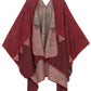 Sakkas Lupe Womens Reversible Poncho Wrap Cape Shawl Sweater Coat Cardigan Pattern