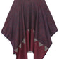 Sakkas Lupe Womens Reversible Poncho Wrap Cape Shawl Sweater Coat Cardigan Pattern