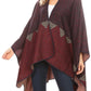 Sakkas Lupe Womens Reversible Poncho Wrap Cape Shawl Sweater Coat Cardigan Pattern