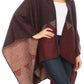 Sakkas Lupe Womens Reversible Poncho Wrap Cape Shawl Sweater Coat Cardigan Pattern