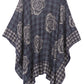 Sakkas Lupe Womens Reversible Poncho Wrap Cape Shawl Sweater Coat Cardigan Pattern