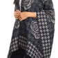 Sakkas Lupe Womens Reversible Poncho Wrap Cape Shawl Sweater Coat Cardigan Pattern