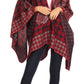 Sakkas Lupe Womens Reversible Poncho Wrap Cape Shawl Sweater Coat Cardigan Pattern