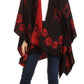 Sakkas Lupe Womens Reversible Poncho Wrap Cape Shawl Sweater Coat Cardigan Pattern