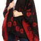 Sakkas Lupe Womens Reversible Poncho Wrap Cape Shawl Sweater Coat Cardigan Pattern