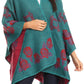 Sakkas Lupe Womens Reversible Poncho Wrap Cape Shawl Sweater Coat Cardigan Pattern