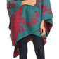 Sakkas Lupe Womens Reversible Poncho Wrap Cape Shawl Sweater Coat Cardigan Pattern