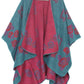 Sakkas Lupe Womens Reversible Poncho Wrap Cape Shawl Sweater Coat Cardigan Pattern