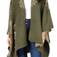 Sakkas Lupe Womens Reversible Poncho Wrap Cape Shawl Sweater Coat Cardigan Pattern