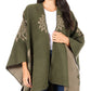Sakkas Lupe Womens Reversible Poncho Wrap Cape Shawl Sweater Coat Cardigan Pattern