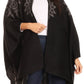 Sakkas Lupe Womens Reversible Poncho Wrap Cape Shawl Sweater Coat Cardigan Pattern
