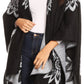 Sakkas Lupe Womens Reversible Poncho Wrap Cape Shawl Sweater Coat Cardigan Pattern