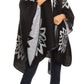 Sakkas Lupe Womens Reversible Poncho Wrap Cape Shawl Sweater Coat Cardigan Pattern