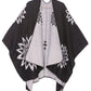 Sakkas Lupe Womens Reversible Poncho Wrap Cape Shawl Sweater Coat Cardigan Pattern