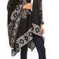Sakkas Lupe Womens Reversible Poncho Wrap Cape Shawl Sweater Coat Cardigan Pattern