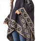 Sakkas Lupe Womens Reversible Poncho Wrap Cape Shawl Sweater Coat Cardigan Pattern