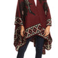 Sakkas Lupe Womens Reversible Poncho Wrap Cape Shawl Sweater Coat Cardigan Pattern
