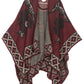 Sakkas Lupe Womens Reversible Poncho Wrap Cape Shawl Sweater Coat Cardigan Pattern