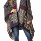 Sakkas Lupe Womens Reversible Poncho Wrap Cape Shawl Sweater Coat Cardigan Pattern
