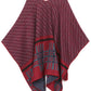 Sakkas Lupe Womens Reversible Poncho Wrap Cape Shawl Sweater Coat Cardigan Pattern