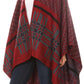 Sakkas Lupe Womens Reversible Poncho Wrap Cape Shawl Sweater Coat Cardigan Pattern